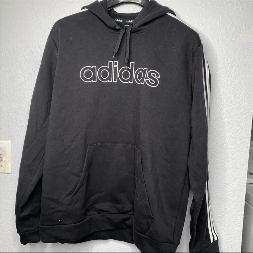 Adidas Black 3 Stripe Pullover Sweatshirt Unisex